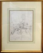 James Stark (1794-1859), Figure and boat, pencil drawing, 23 x 17cm. Provenance: Christies London