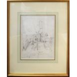 James Stark (1794-1859), Figure and boat, pencil drawing, 23 x 17cm. Provenance: Christies London