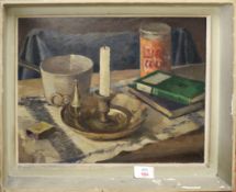 E S A (20th century), Still Life study, oil on board, initialled and dated 1964 lower right, 30 x