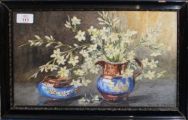 Marion Broom (1878-1962), Flower studies, pair of watercolours, both signed, 22 x 37 and 28 x