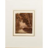 English School (19th Century), River scene, watercolour, indistinctly signed lower left, 12 x 11cm