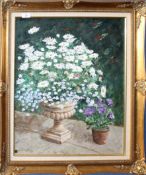 John S Applegate (born 1935), "Marguerites", oil on board, signed lower left, 60 x 49cm