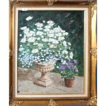 John S Applegate (born 1935), "Marguerites", oil on board, signed lower left, 60 x 49cm