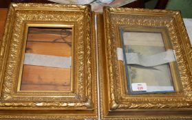 Pair of Victorian ornate gilt gesso picture frames 20 x 13cm (2)