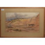 John Syer (1846-1913), Quarry scene, watercolour, signed lower right, 27 x 47cm