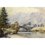 John Ernest Aitken, RSW, ARWA (1881-1957), "Grange, Borrowdale", watercolour, signed lower right, 24