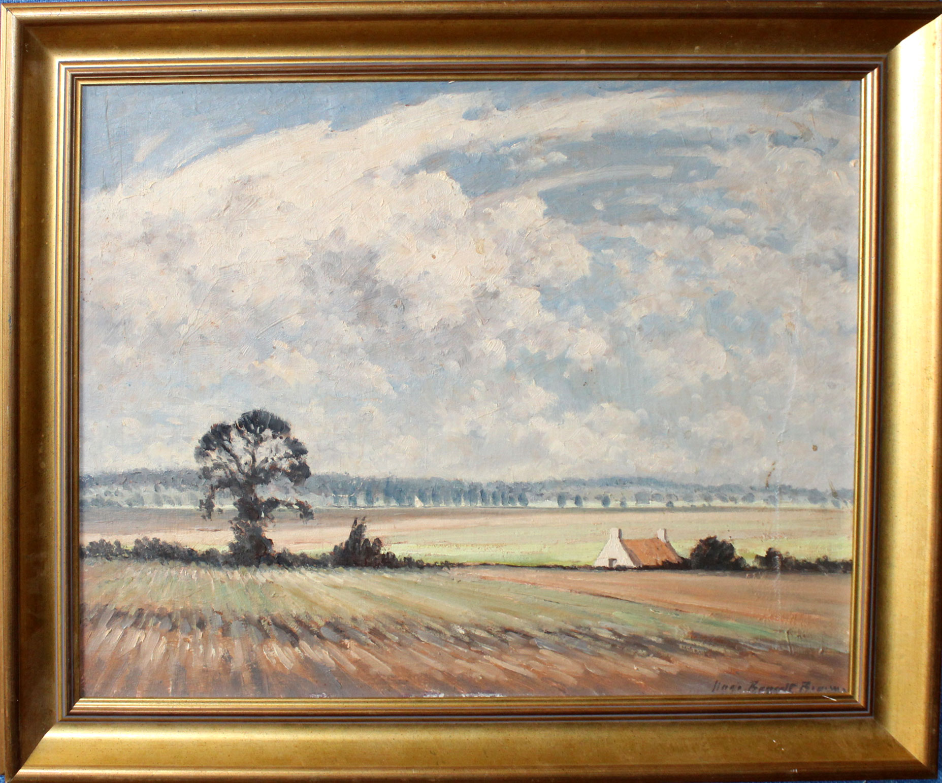 •AR Hugh Boycott Brown, RSMA (1909-1990), East Anglian landscape, oil on board, signed lower