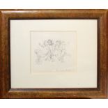 English School (19th/20th century), The Snow Baby, pencil drawing, 11 x 12cm, together with a