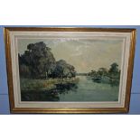 •AR Jack Cox (1914-2007), Norfolk River Scene, oil on board, signed lower right, 45 x 70cm