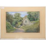 Elsie V Cole (1885-1967), "Calbourne, Isle of Wight", pastel, signed lower right, 33 x 48cm