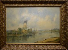 Alfred Vickers (19th century), River scene with Mill, oil on canvas, signed and dated 1895 lower