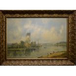 Alfred Vickers (19th century), River scene with Mill, oil on canvas, signed and dated 1895 lower