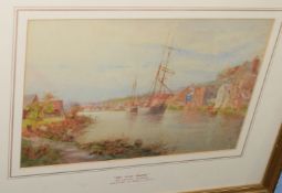 Wilfred W Ball (1853-1917) "On the Ouse" watercolour 17 x 26cm