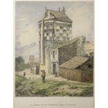 East Anglian School (19th century), "A Tower on the Ramparts, Great Yarmouth", hand coloured