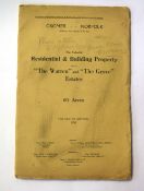 Catalogue for the sale of The Warren and The Grove estates at Cromer, dated 1935