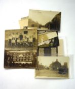 Small group of photographic cards mainly North Walsham including boys football team circa 1920s,