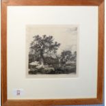 John Crome (1768-1821), "Near Hingham", black and white etching, circa 1813, 16 x 16cm