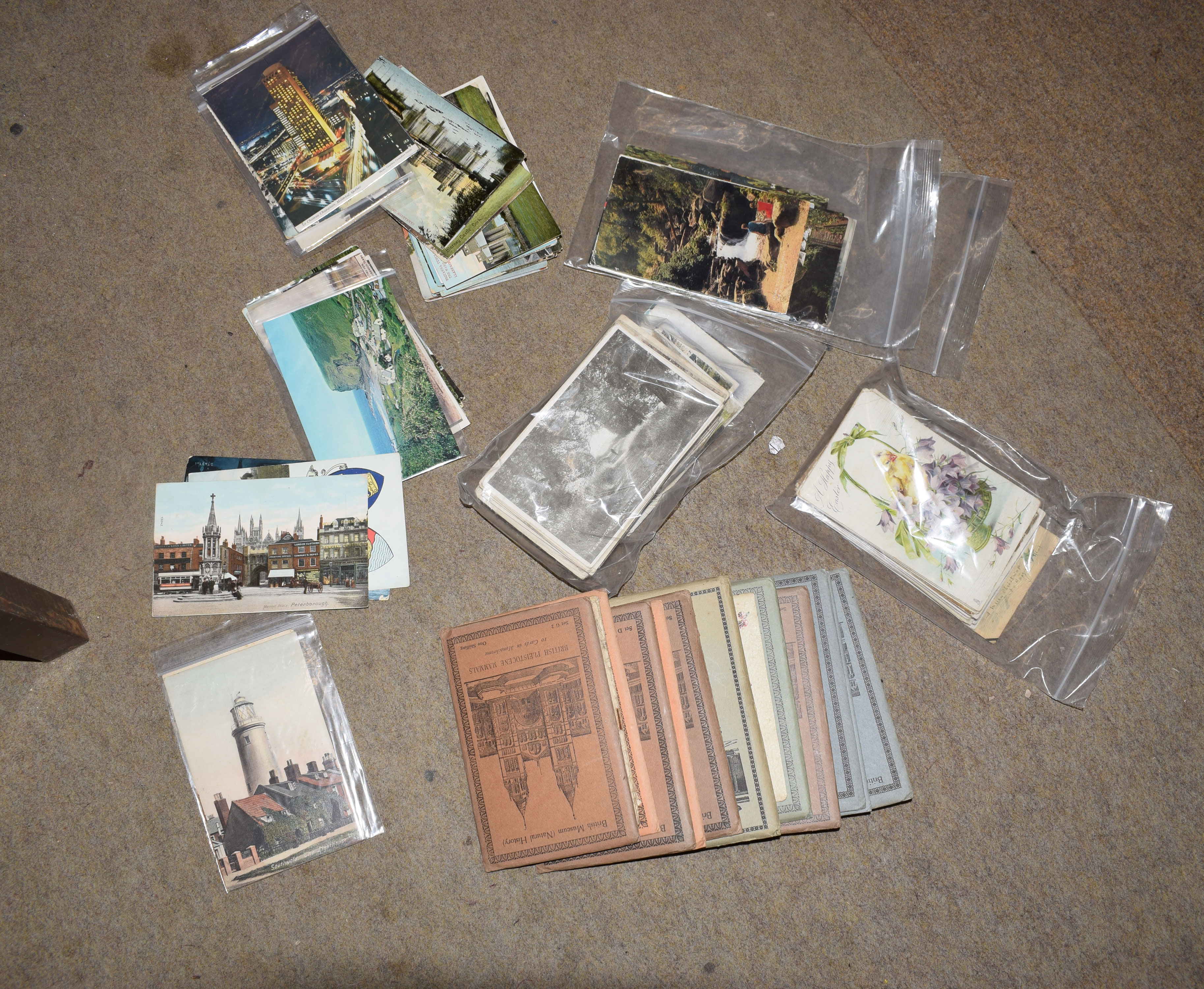Small box containing quantity of postcards, mainly topographical, some coloured and photographic,