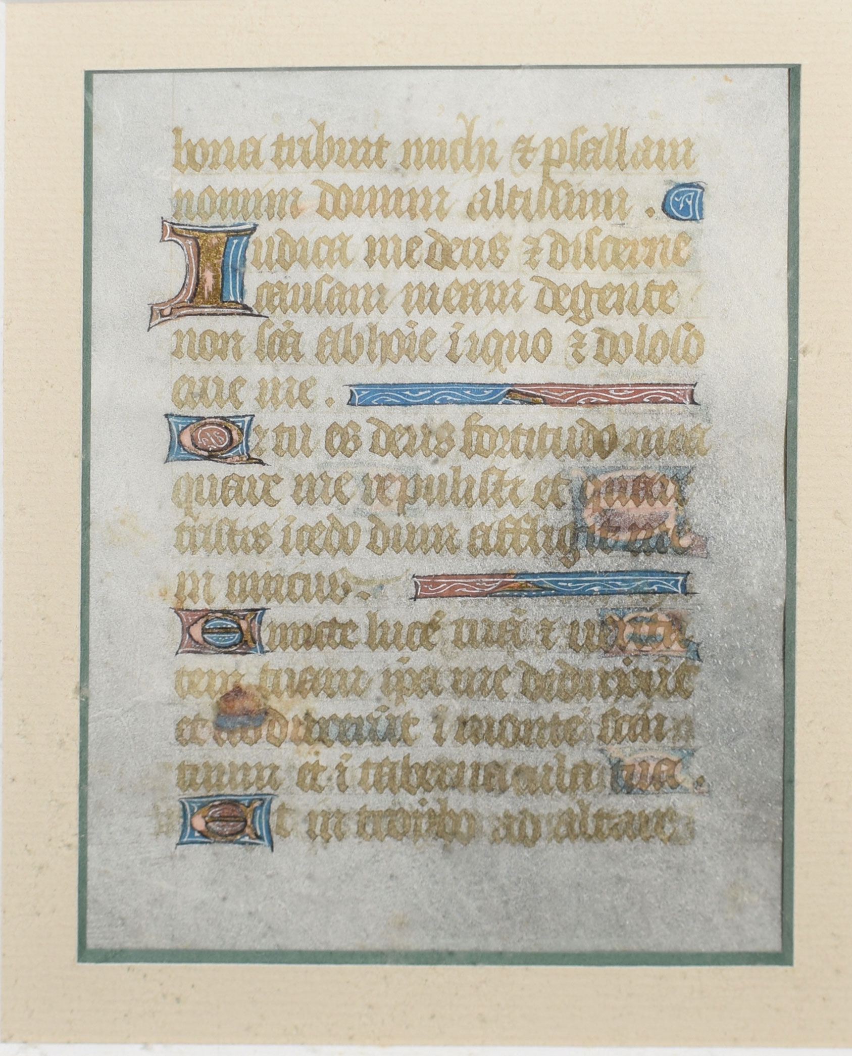 Fine illuminated manuscript page on vellum, from a 15th century Book of Hours, elaborate panel - Image 12 of 15