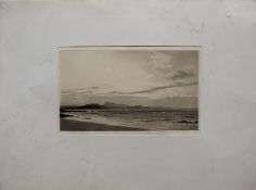 George Percival Gaskell (1868-1934), Coastal scene, black and white aquatint, signed in pencil to