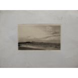 George Percival Gaskell (1868-1934), Coastal scene, black and white aquatint, signed in pencil to