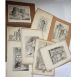 After John Sell Cotman (1782-1842), Titled Abbeys, Churches etc, group of 8 soft ground engravings