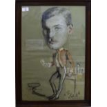Pip (early 20th century), caricature, charcoal and watercolour, signed and dated 1911 lower right,