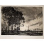 Charles Henry Baskett (1872-1953), "The Dawn Wind", etching and aquatint, signed in pencil to