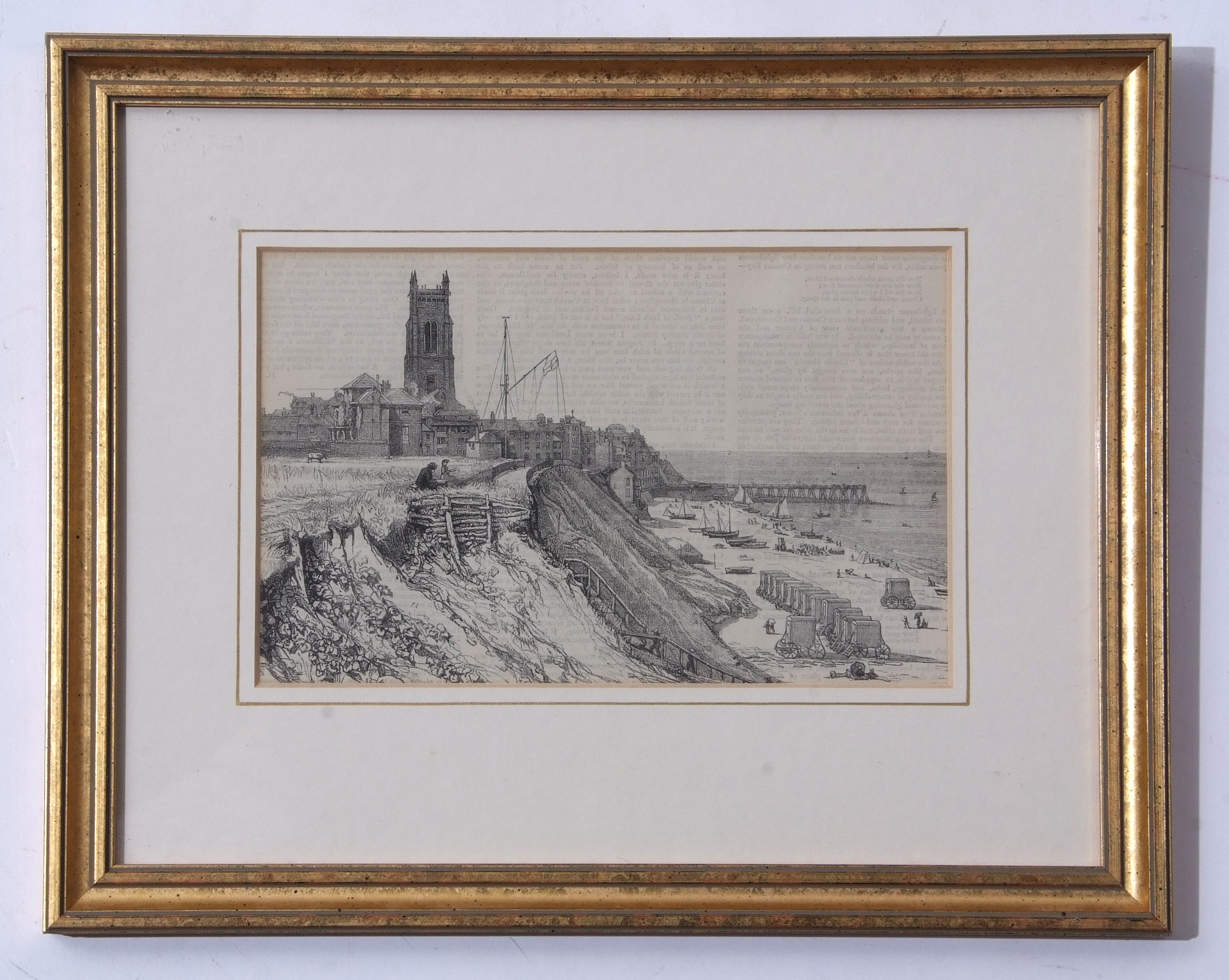 English School (19th century), "Cromer, 1823", black and white lithograph, 12 x 19cm, together