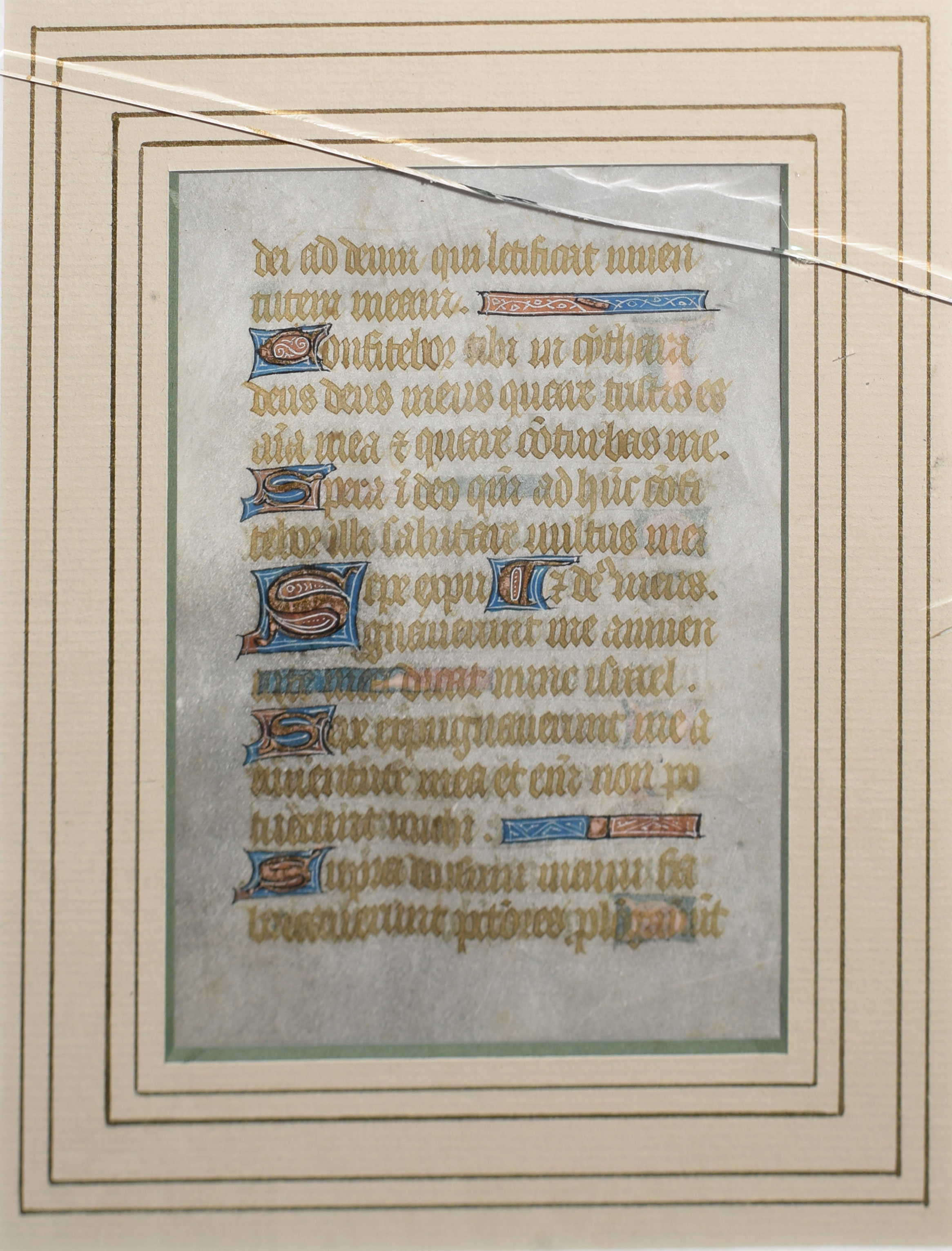 Fine illuminated manuscript page on vellum, from a 15th century Book of Hours, elaborate panel - Image 11 of 15