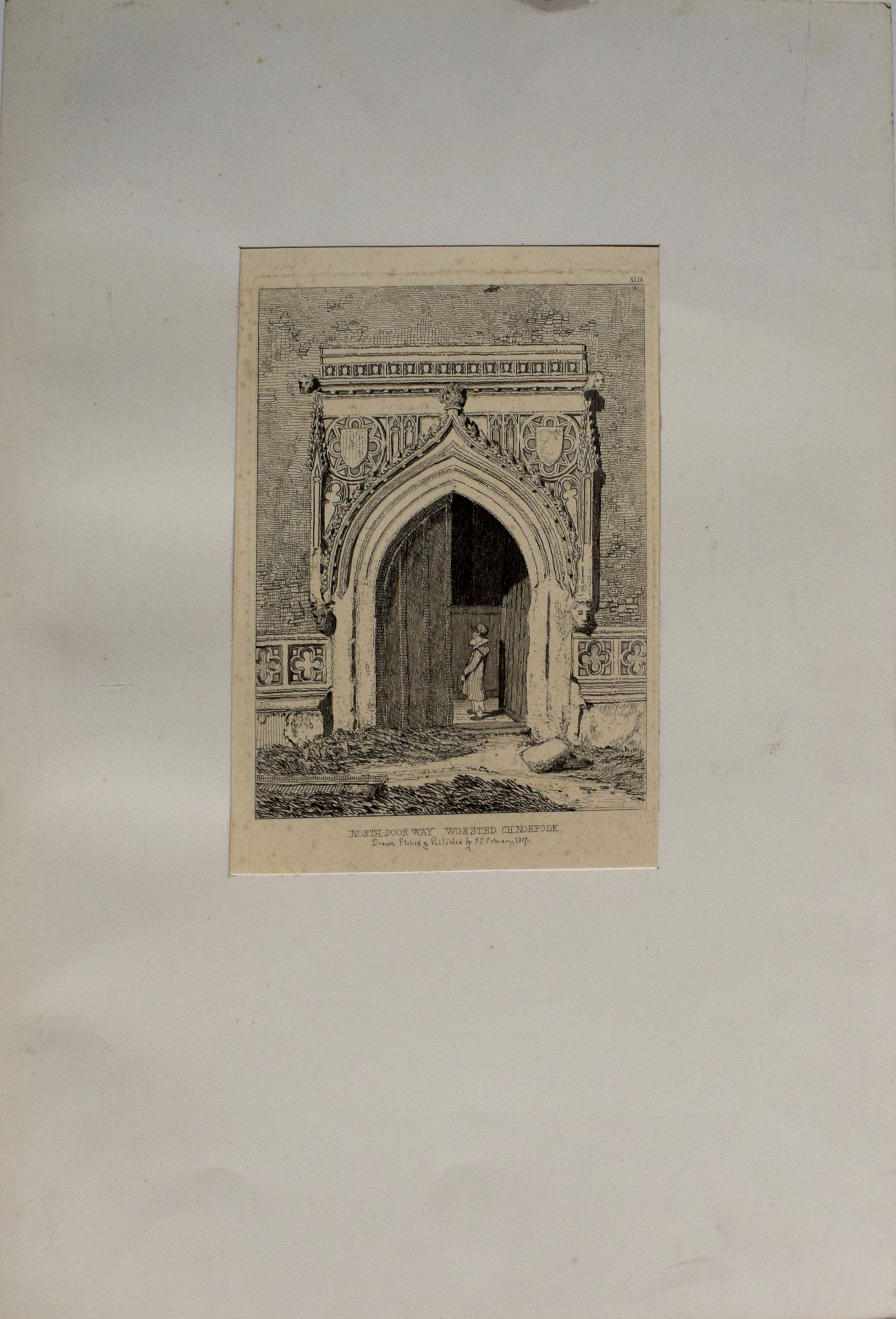 After John Sell Cotman (1782-1842), "North Doorway, Worsted" and "South Doorway, Hales Church,