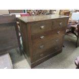 EARLY 20TH CENTURY CHEST OF TWO SHORT OVER THREE LONG DRAWERS, WIDTH APPROX 108CM