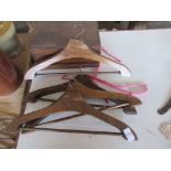 QUANTITY OF VARIOUS VINTAGE WOODEN COAT HANGERS