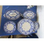 QUANTITY OF BLUE AND WHITE TRANSFER PRINTED PLATES AND TUREENS, ALL WATFORD MARKED