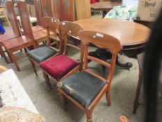 SET OF THREE BAR BACK UPHOLSTERED SEAT DINING CHAIRS