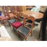 SET OF THREE BAR BACK UPHOLSTERED SEAT DINING CHAIRS