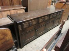 REPRODUCTION SIDEBOARD WITH CARVED DECORATION, LENGTH APPROX 188CM