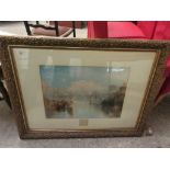 FRAMED PRINT AFTER TURNER’S “THE AGRIPPINA” IN ORNATE FRAME, FRAME SIZE APPROX 88CM X 67CM