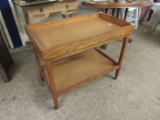 OAK FRAMED TRAY TOP TWO-TIER TABLE