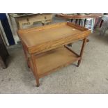 OAK FRAMED TRAY TOP TWO-TIER TABLE