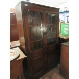 REPRODUCTION DISPLAY CABINET WITH LEADED GLAZING, WIDTH APPROX 92CM