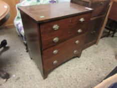 LATE 18TH/EARLY 19TH CENTURY MAHOGANY COMMODE CABINET, LIFTING LID WITH FOUR DUMMY DRAWERS BELOW