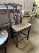 GEORGIAN STYLE COUNTRY OAK CHAIR, APPROX 94CM HIGH