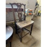 GEORGIAN STYLE COUNTRY OAK CHAIR, APPROX 94CM HIGH