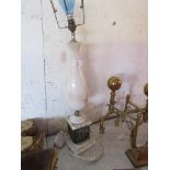 MID-20TH CENTURY MARBLE EFFECT TABLE LAMP BASE, APPROX 49CM