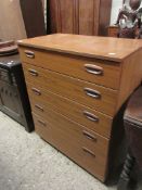 TEAK EFFECT CHEST OF DRAWERS, WIDTH APPROX 75CM