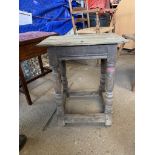 EARLY 19TH CENTURY JOINTED STOOL, HEIGHT APPROX 52CM