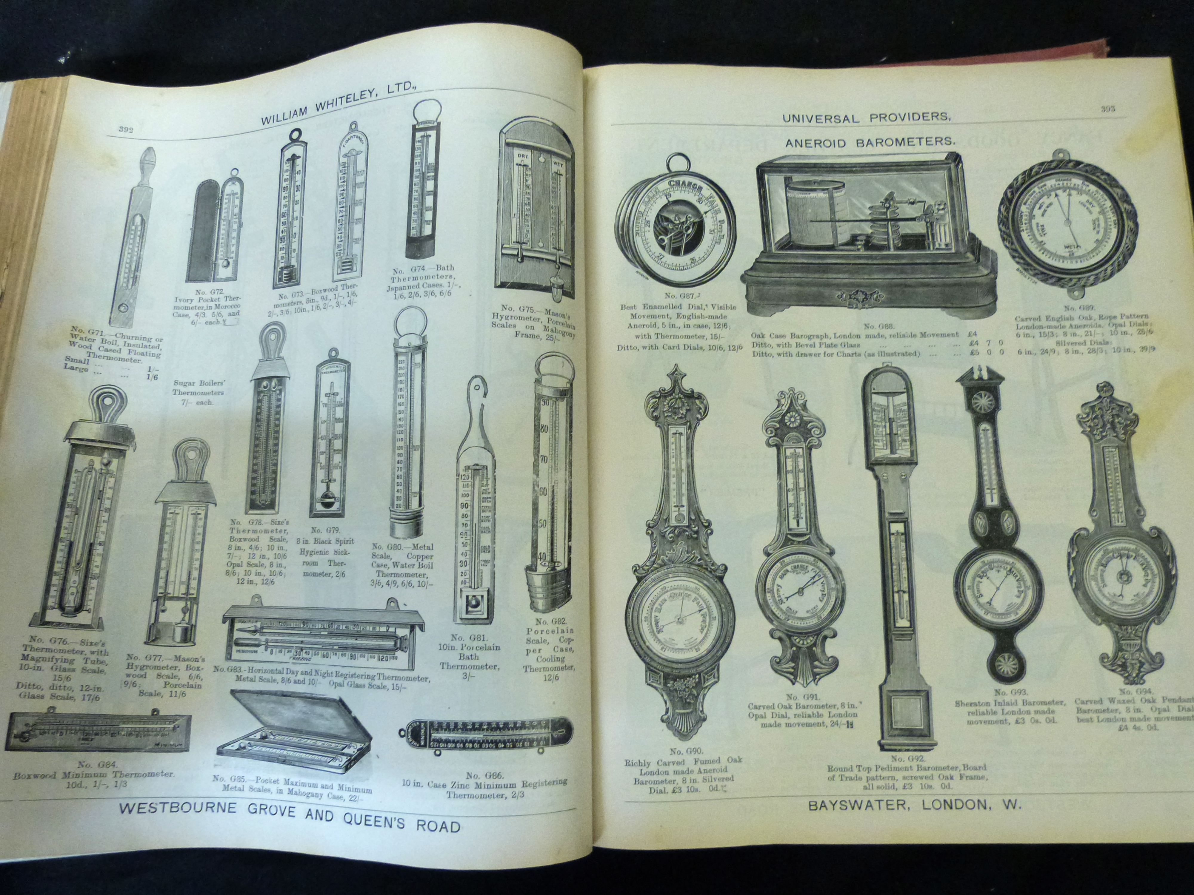 WILLIAM WHITELEY LTD: GENERAL PRICE LIST, 1906, illustrated trade catalogue, 1282pp, 4to, original - Image 3 of 5