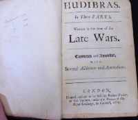[SAMUEL BUTLER]: HUDIBRAS IN THREE PARTS..., London, Richard Parker, 1689, corrected and amended