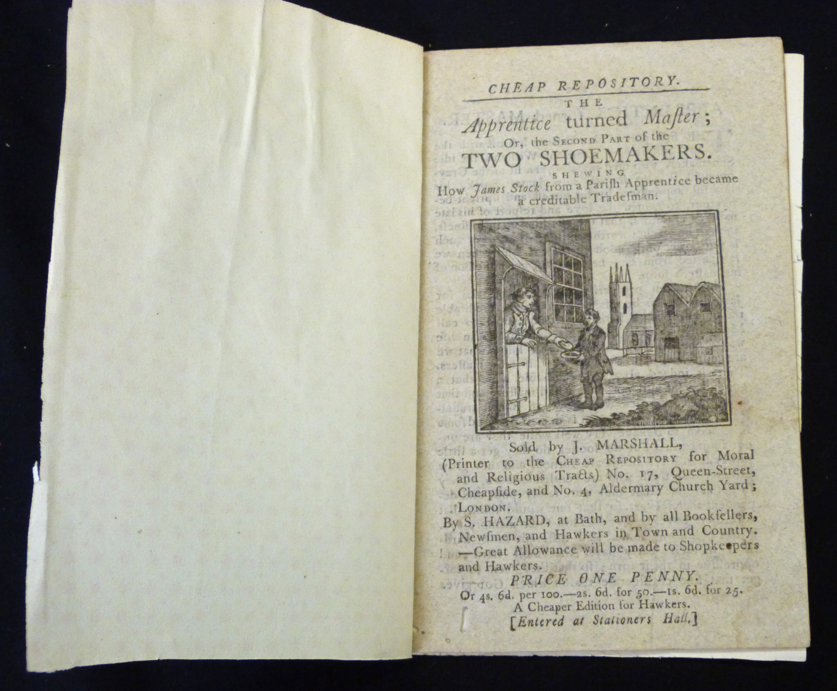 [HANNAH MORE]: THE APPRENTICE TURNED MASTER OR THE SECOND PART OF THE TWO SHOEMAKERS..., London, J